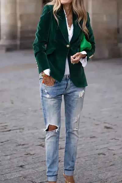 Amélie™ | Blazer en Velours à l’Élégance Intemporelle