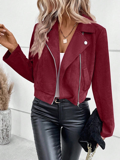 Camille™ | Veste Courte en Suède Slim Fit