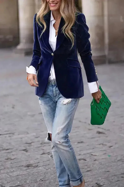 Amélie™ | Blazer en Velours à l’Élégance Intemporelle