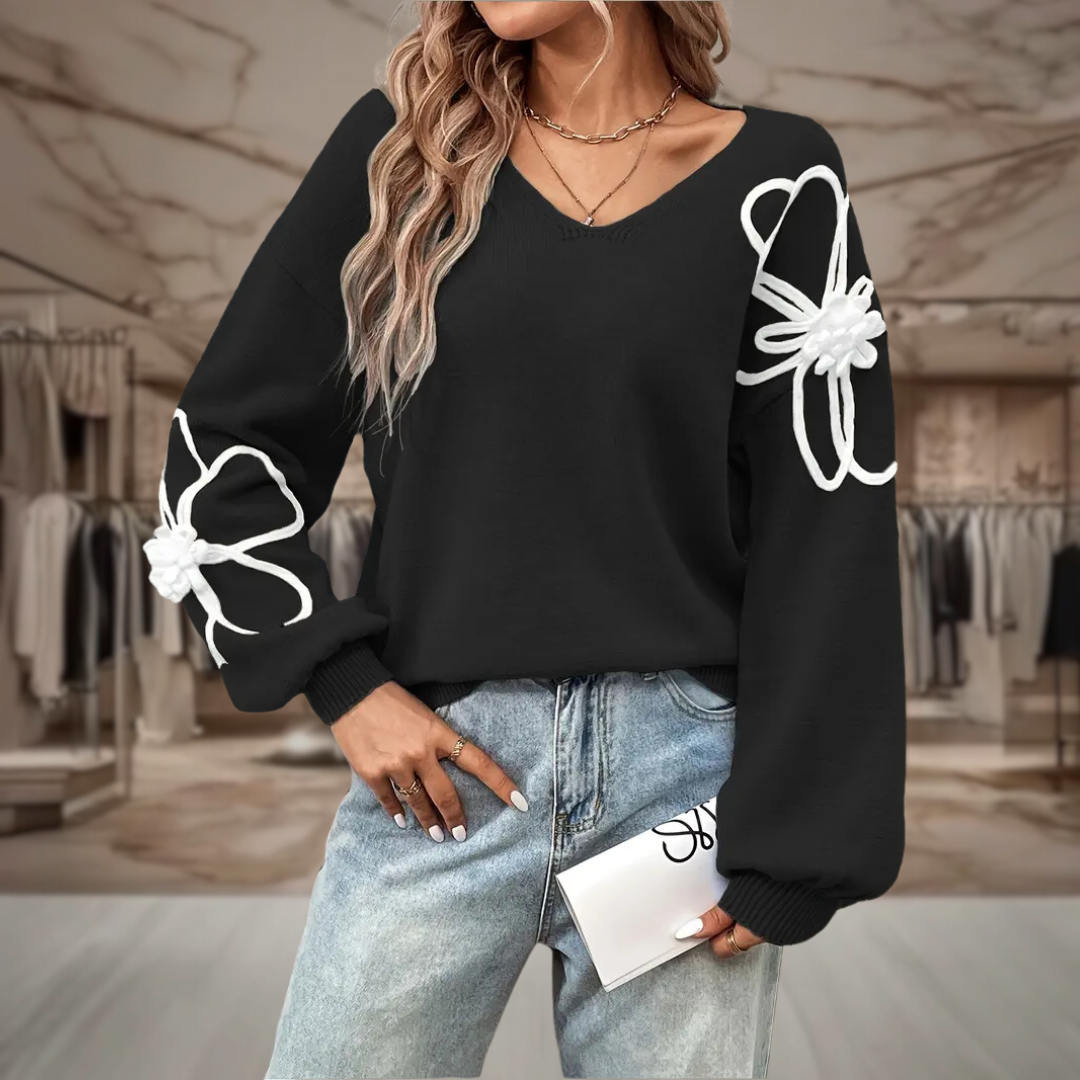 Semira™ | Pull brodé en laine, chic et intemporel