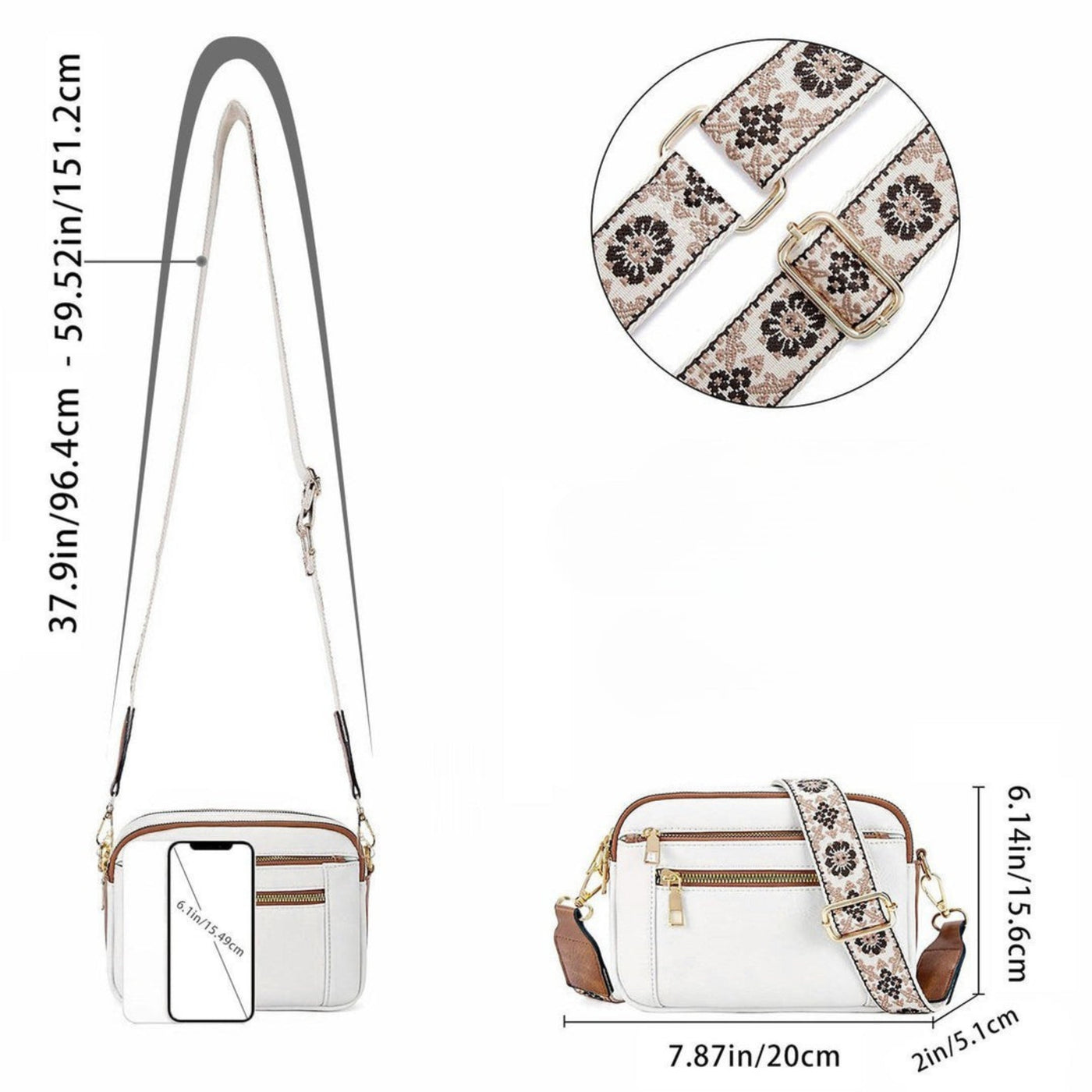 Solène™ | Sac Bandoulière Floral Élégant et Fonctionnel