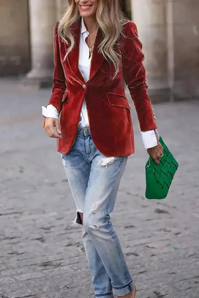 Amélie™ | Blazer en Velours à l’Élégance Intemporelle
