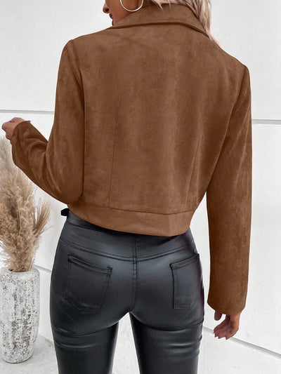 Camille™ | Veste Courte en Suède Slim Fit