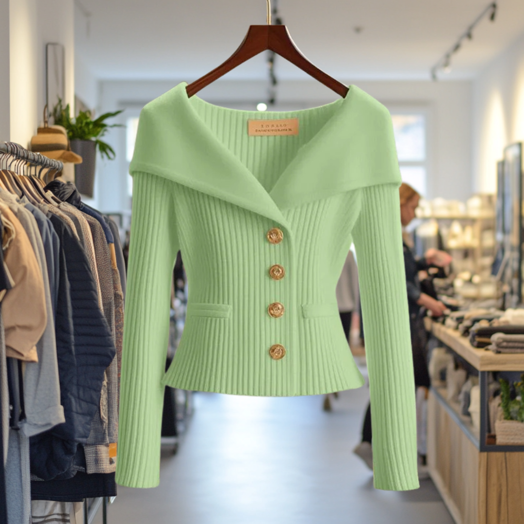 Kamilla™ | Cardigan Élégant en Maille avec Détails Dorés