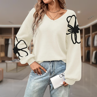Semira™ | Pull brodé en laine, chic et intemporel