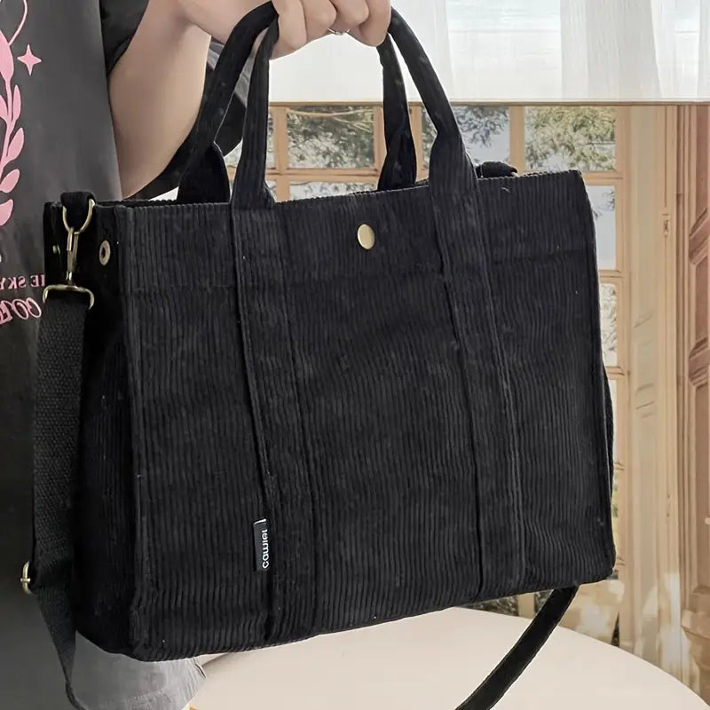 Clarisse™ | Tote Bag en Velours Côtelé au Charme Rétro