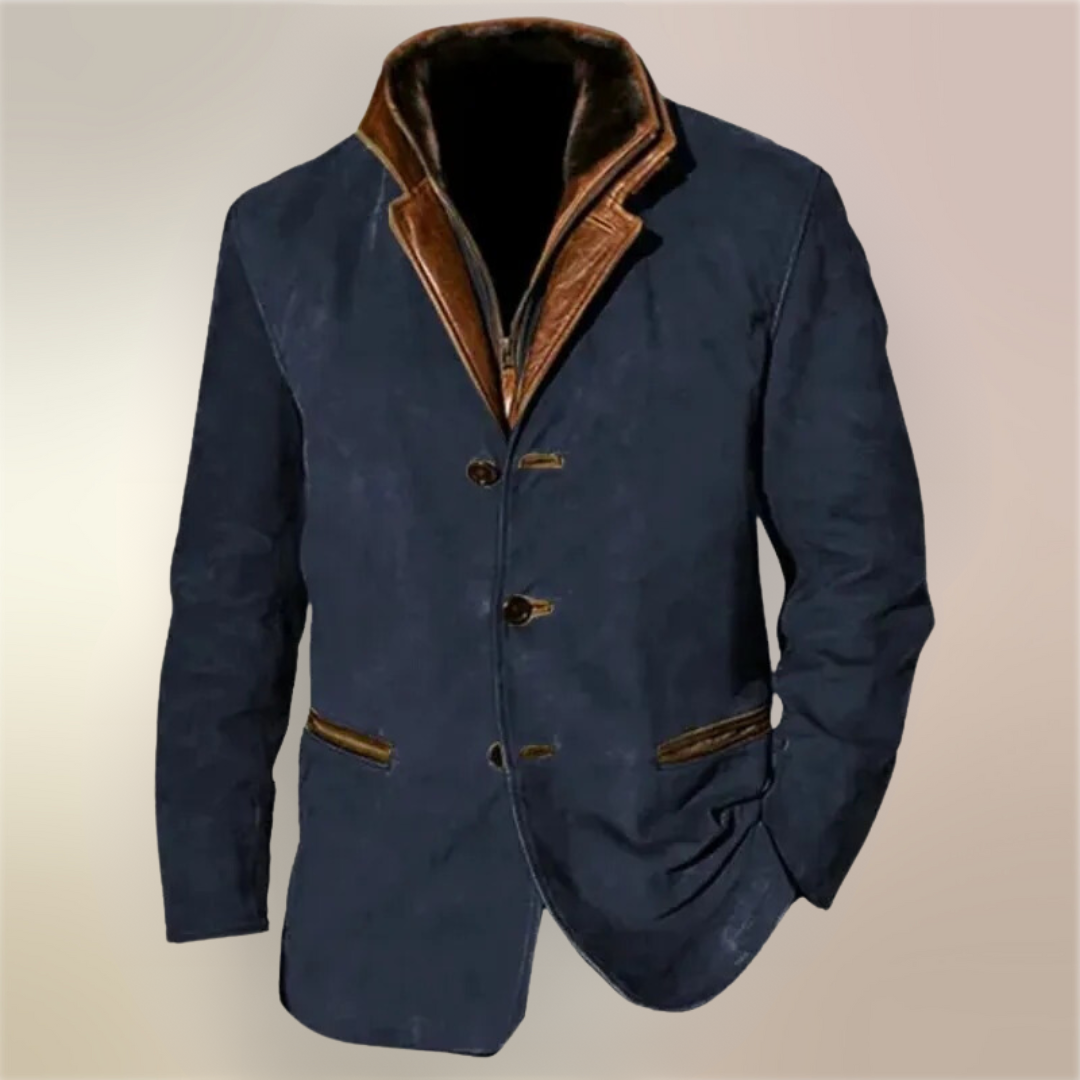 Sylvester™ | Veste d'inspiration vintage avec détails en cuir