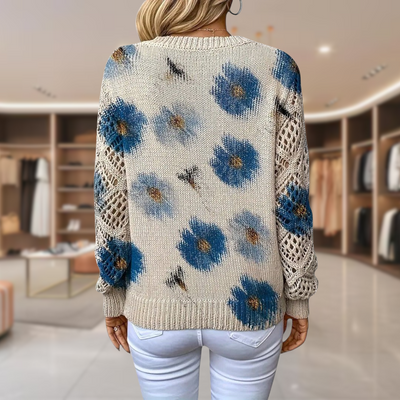 Annes™ | Pull Floral Élégant en Cachemire, Luxe et Couleur Subtile