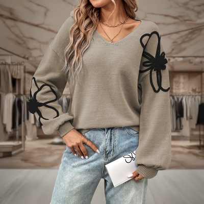 Semira™ | Pull brodé en laine, chic et intemporel