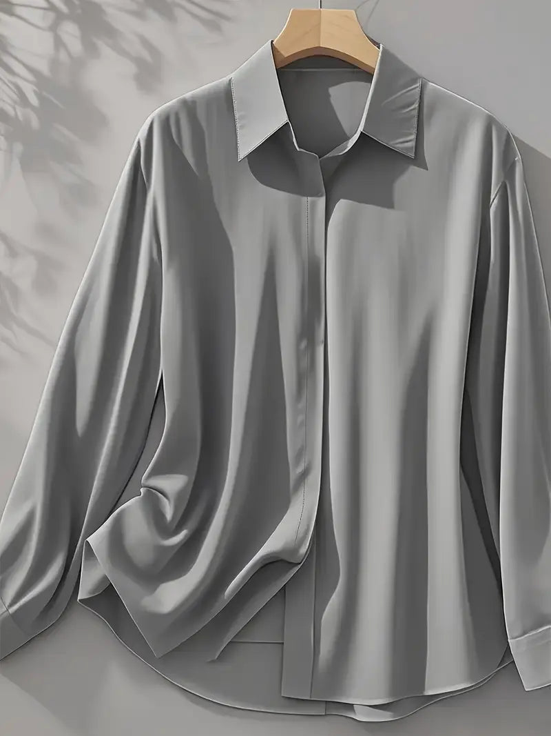 Amiliana™ | Chemise Tailleur Luxe à Boutons Cachés