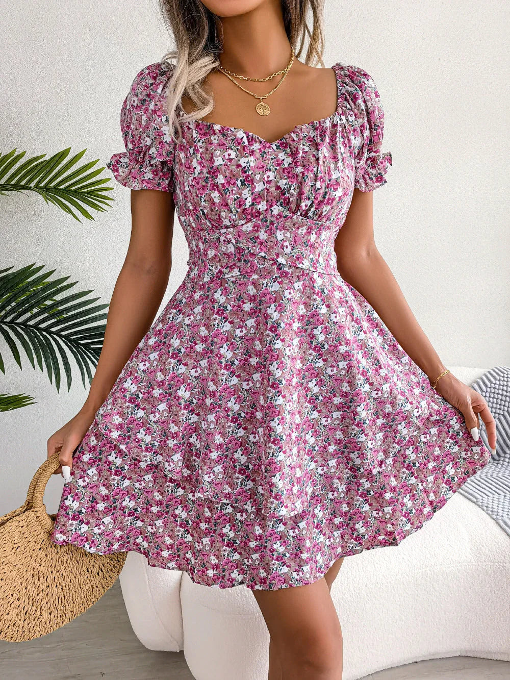 Aurélie™ | Robe Fleurie Évasée avec Volants
