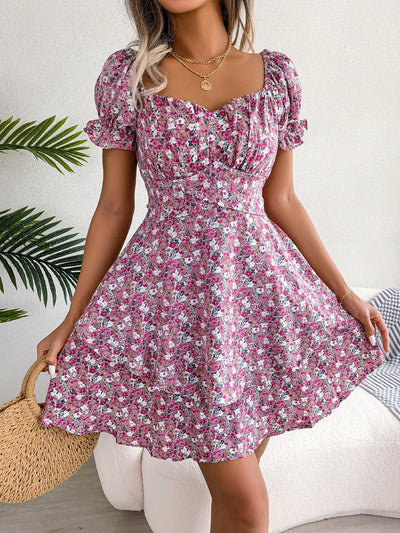 Aurélie™ | Robe Fleurie Évasée avec Volants