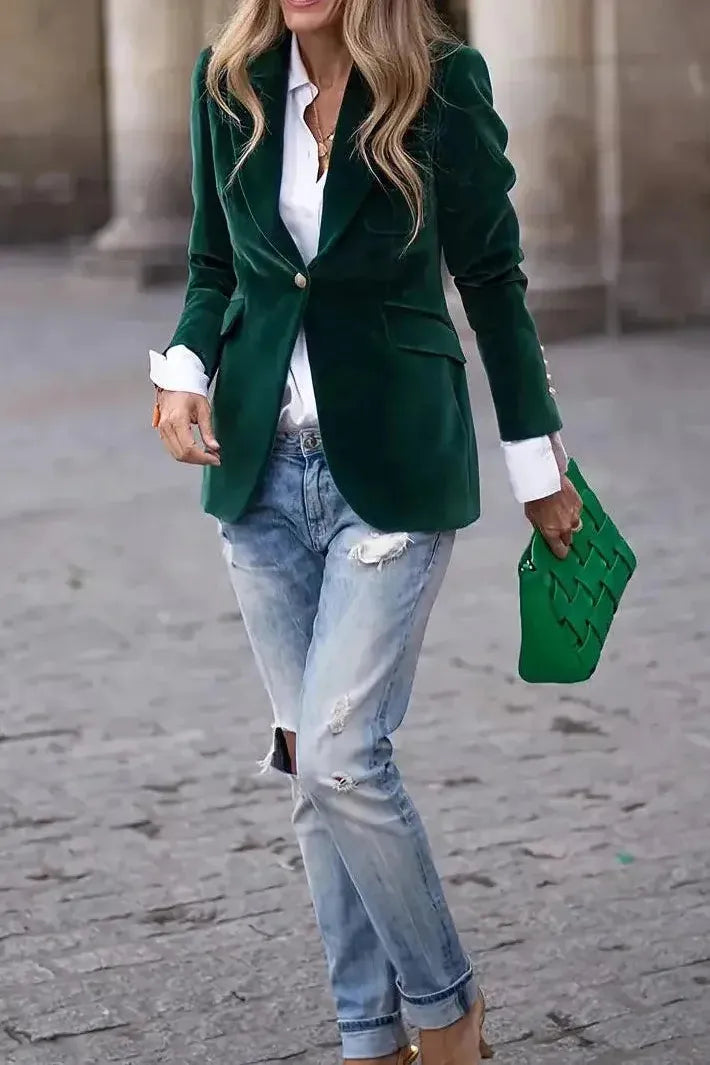 Amélie™ | Blazer en Velours à l’Élégance Intemporelle