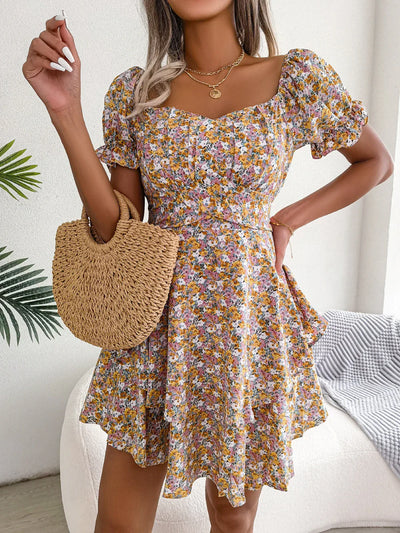 Aurélie™ | Robe Fleurie Évasée avec Volants