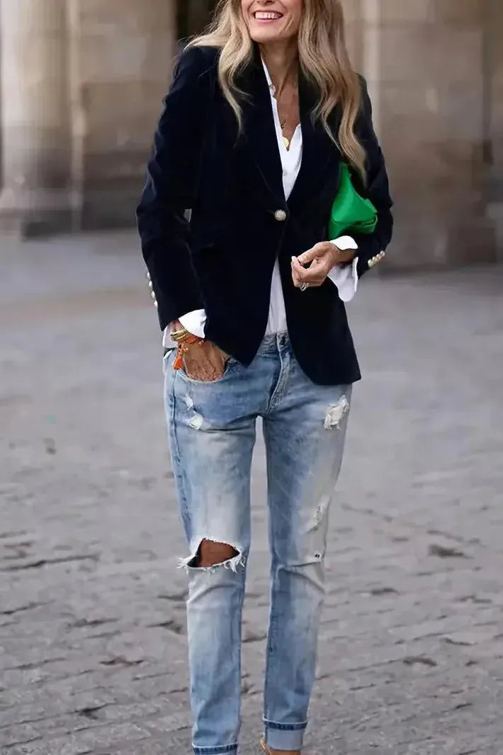 Amélie™ | Blazer en Velours à l’Élégance Intemporelle