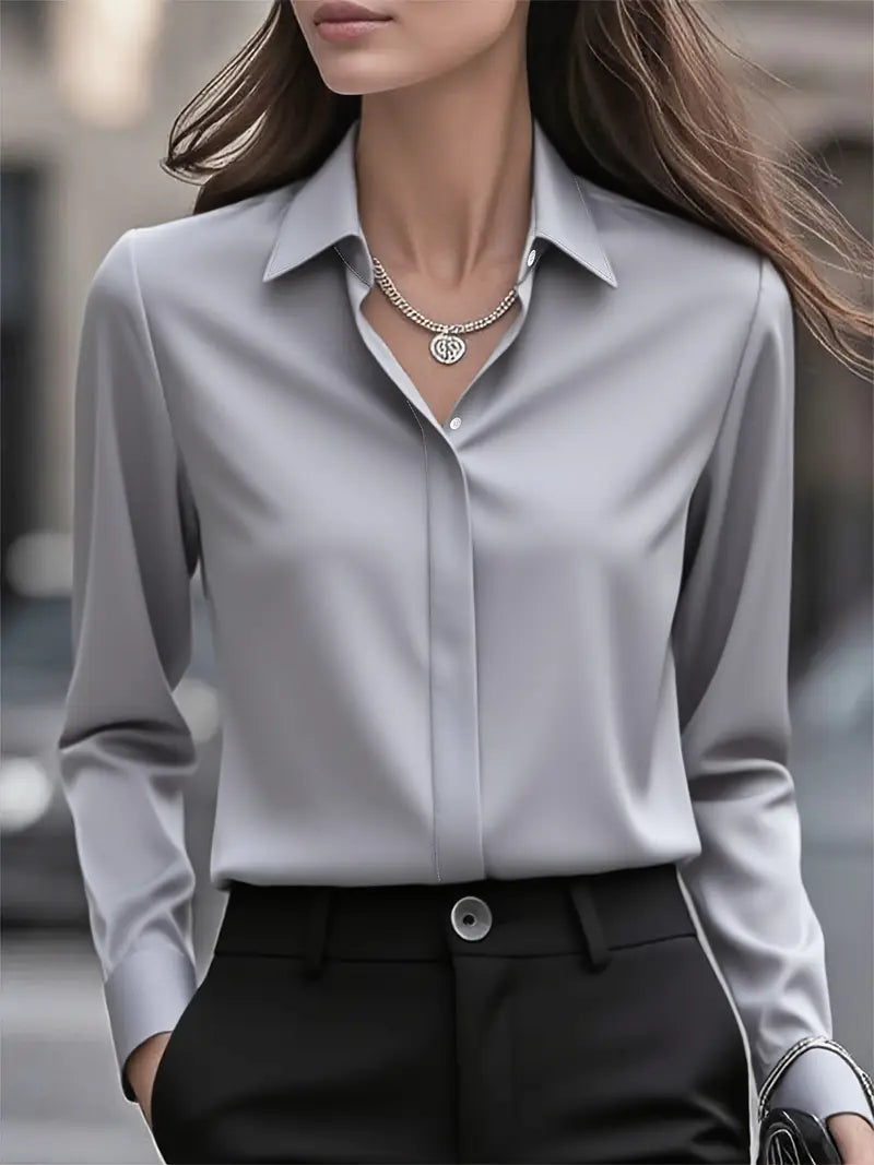 Amiliana™ | Chemise Tailleur Luxe à Boutons Cachés