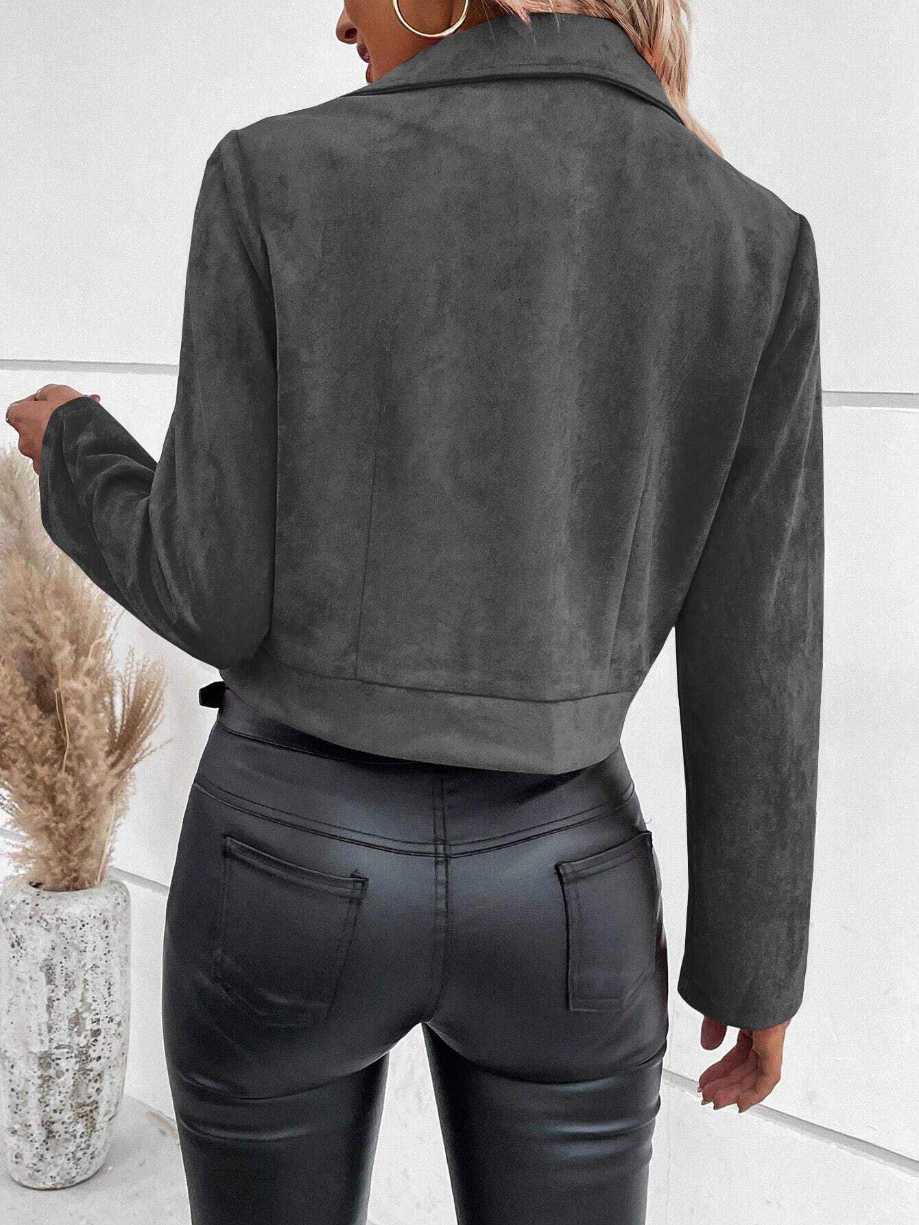 Camille™ | Veste Courte en Suède Slim Fit