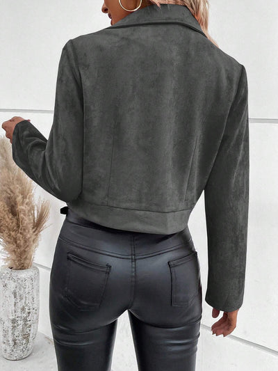 Camille™ | Veste Courte en Suède Slim Fit
