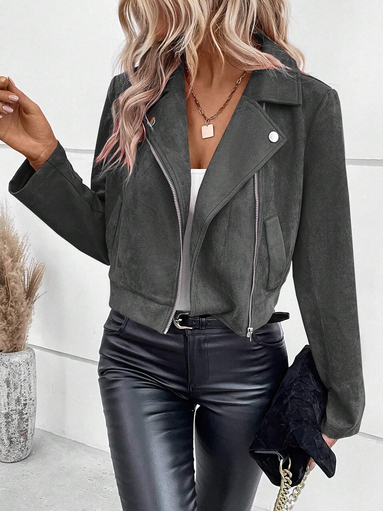 Camille™ | Veste Courte en Suède Slim Fit
