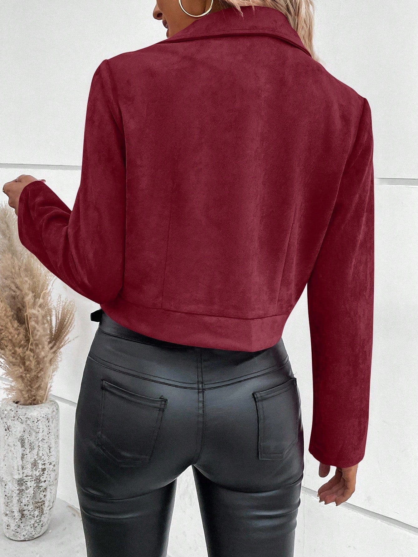 Camille™ | Veste Courte en Suède Slim Fit