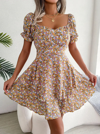 Aurélie™ | Robe Fleurie Évasée avec Volants