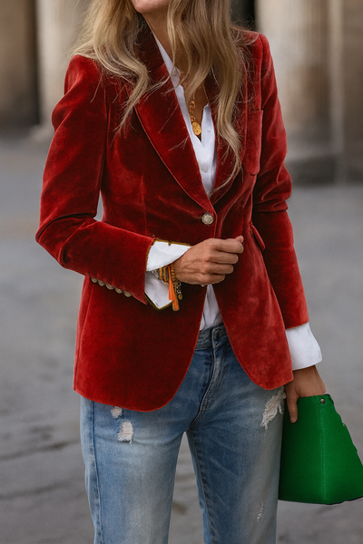 Amélie™ | Blazer en Velours à l’Élégance Intemporelle