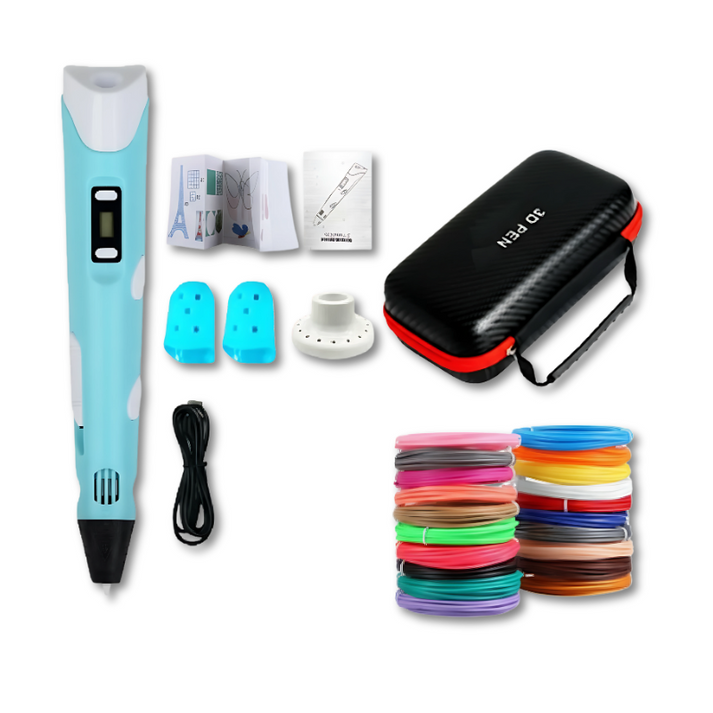 SketchFlow™ | Stylo 3D avec Kit Complet & Filaments Colorés