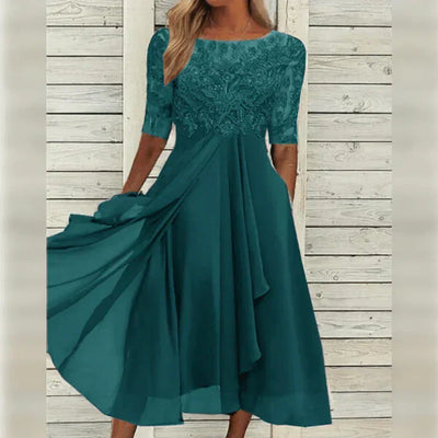 Aria™ | Robe Midi Fleurie avec Détails en Mousseline
