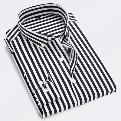 Noirhall™ | Chemise d'été rayée en coton premium