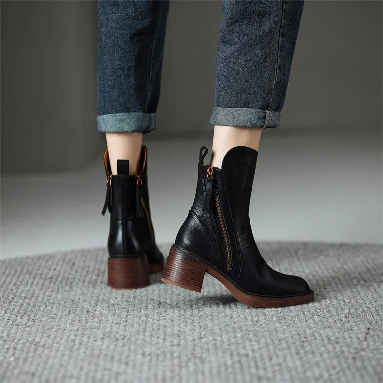 Grazia™ | Bottines en Cuir avec Élégance Raffinée