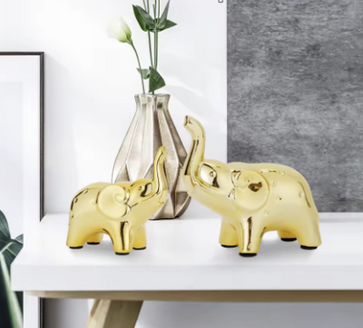 ÉléDor™ | Élégantes Statues d’Éléphants Dorés