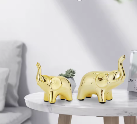 ÉléDor™ | Élégantes Statues d’Éléphants Dorés