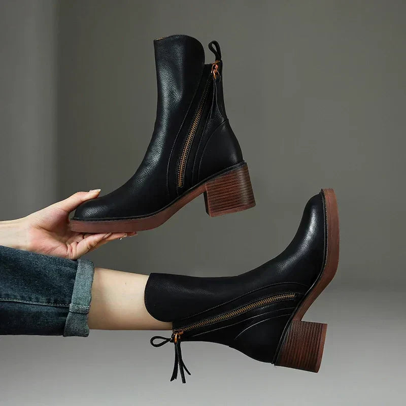 Grazia™ | Bottines en Cuir avec Élégance Raffinée