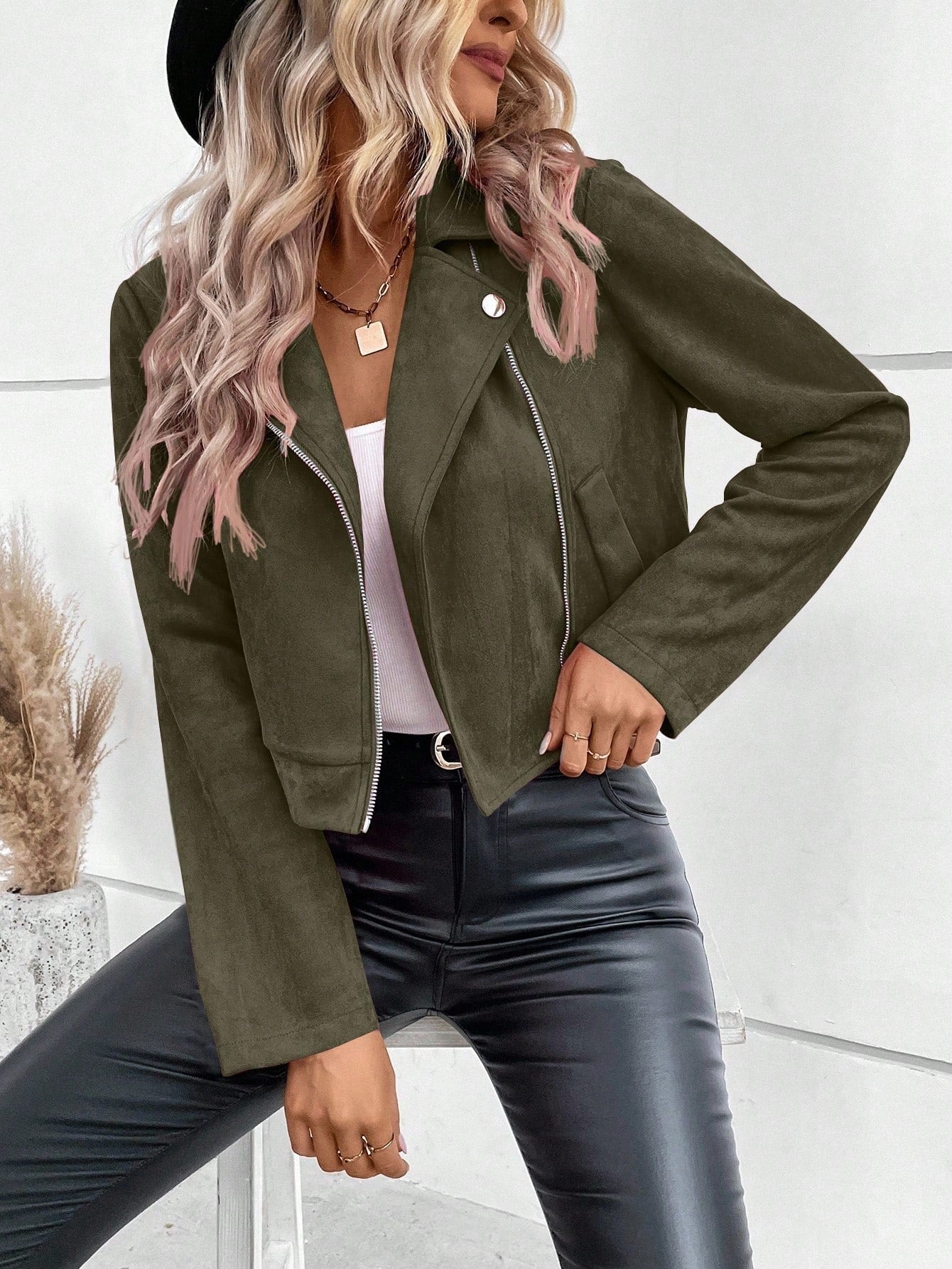 Camille™ | Veste Courte en Suède Slim Fit