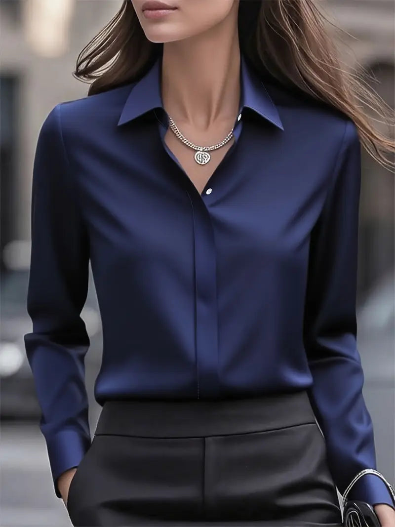 Amiliana™ | Chemise Tailleur Luxe à Boutons Cachés