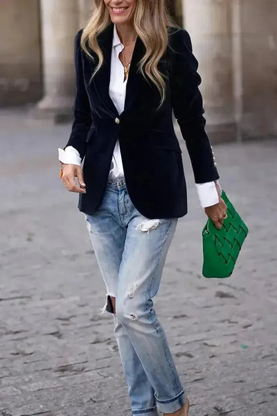 Amélie™ | Blazer en Velours à l’Élégance Intemporelle