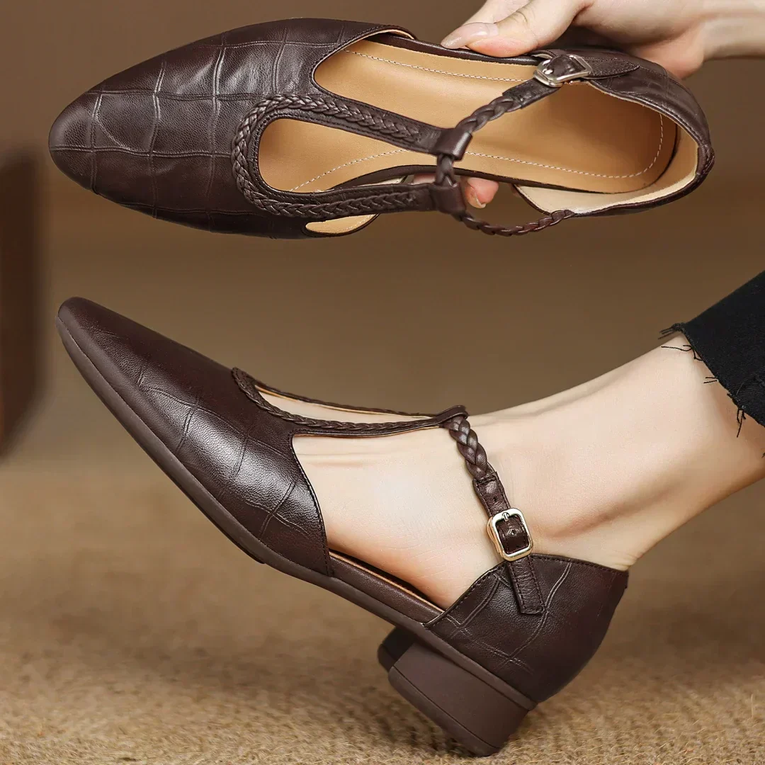 Chiara™ | Chaussures Orthopédiques en Cuir Mary Jane