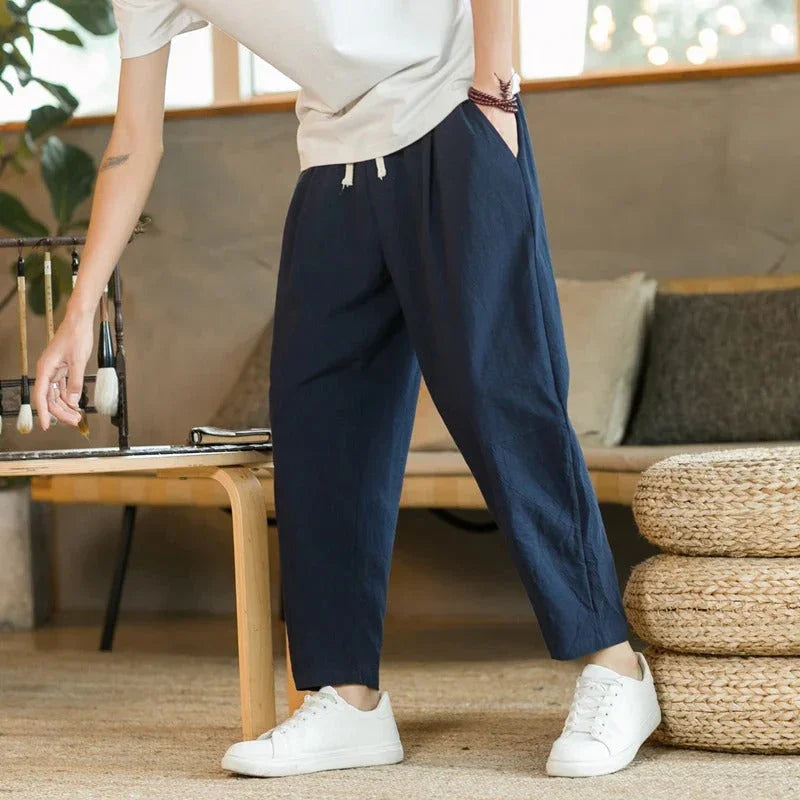 Eduardo™ | Pantalon en Lin Léger avec Cordon